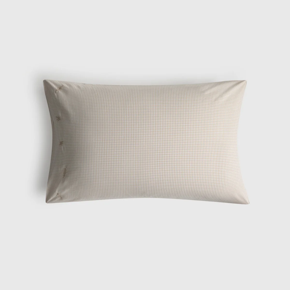 Funda de almohada algodón cuadros vichy bordado Semma - Image 2