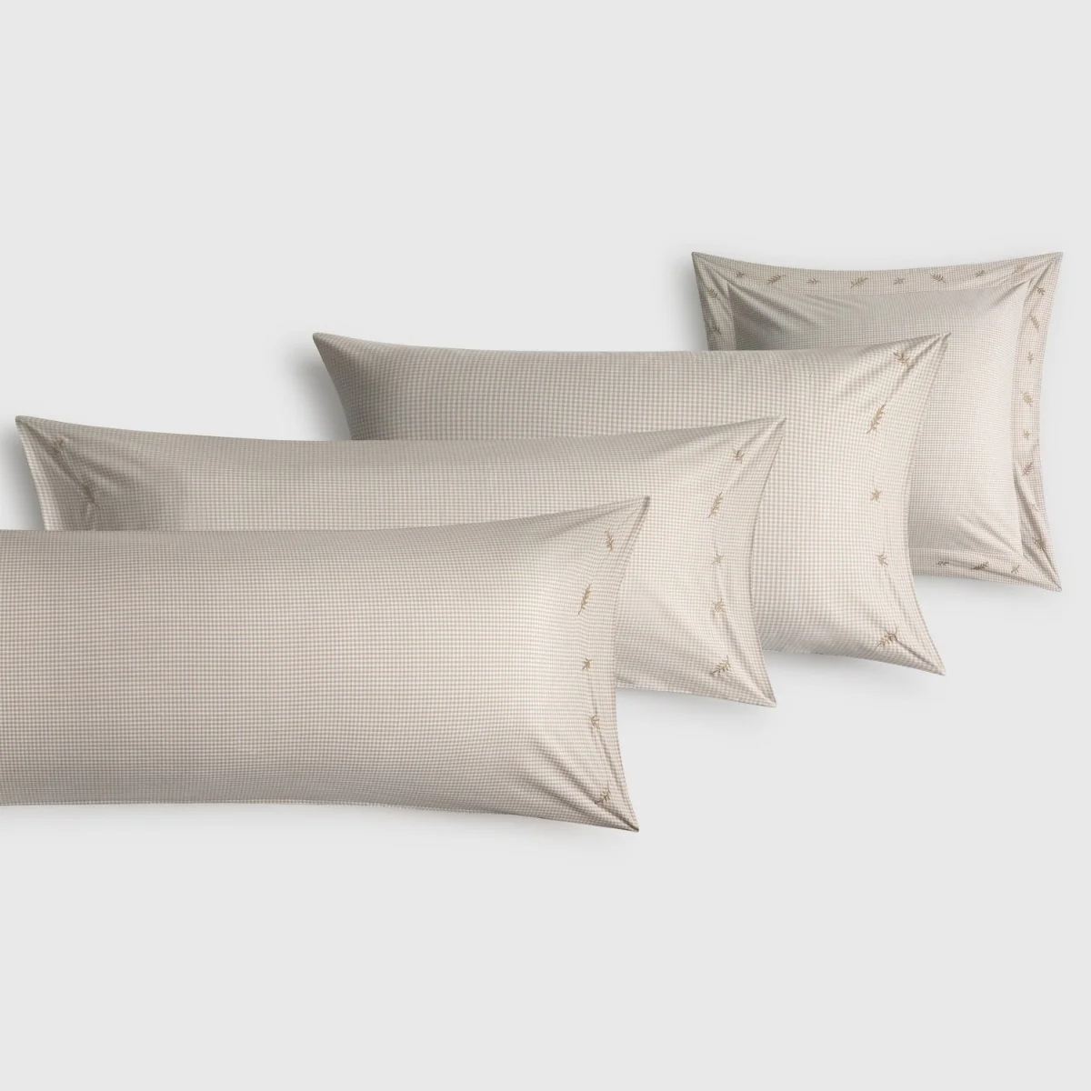 Funda de almohada algodón cuadros vichy bordado Semma - Image 3