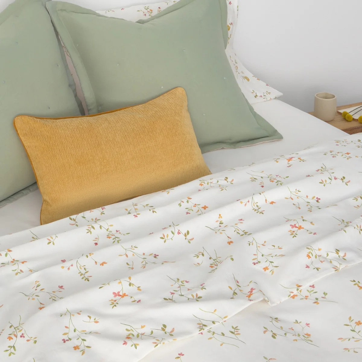 Sábana encimera algodón satén 180 hilos estampado floral Lasusa - Image 2