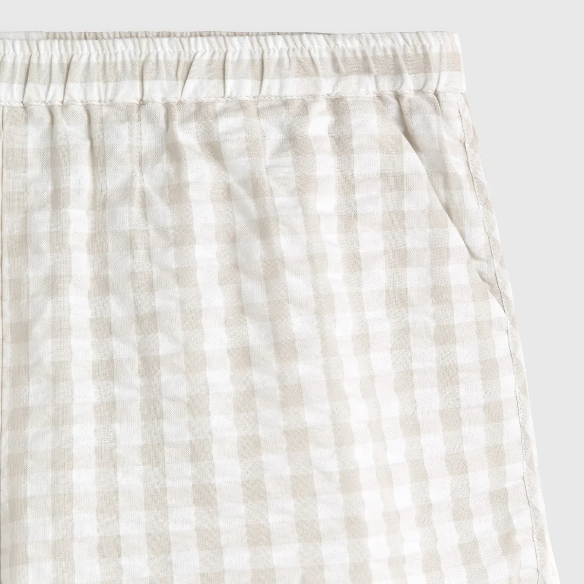 Short de algodón seersucker cuadros vichy Nat - Image 6